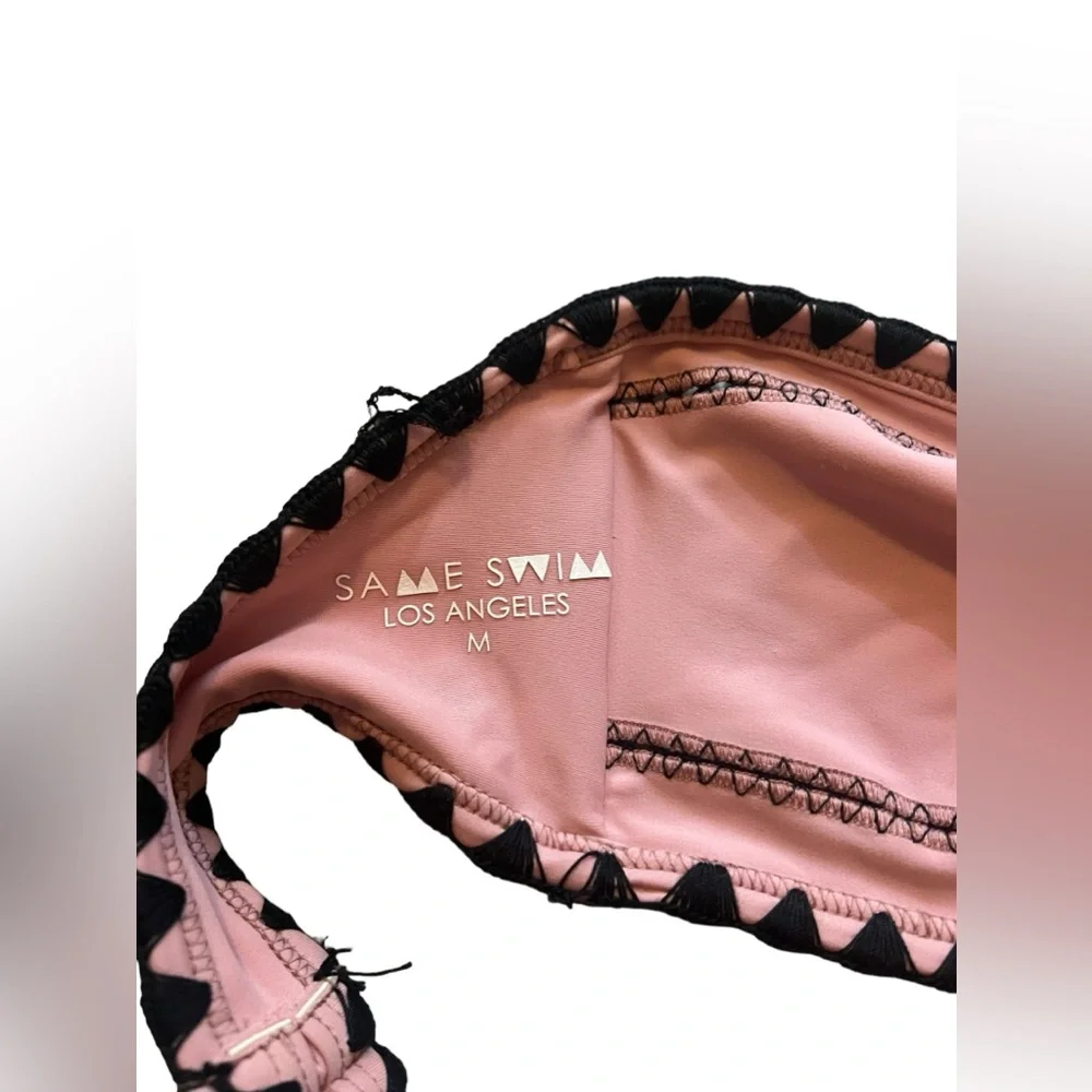 SAME‎ SWIM Los Angeles The Babe Bandeau Bikini Top in Rose/Noir